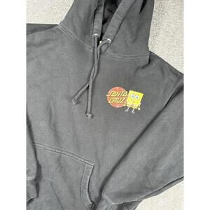 Santa Cruz x Spongebob Squarepants Hoodie Adult M Black Pullover Double Sided